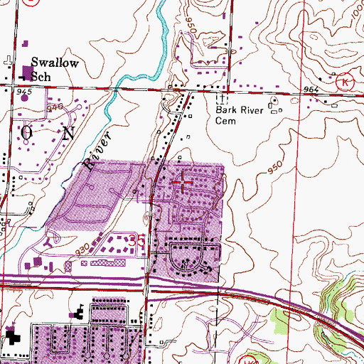 Topographic Map of Louis Joliet Park, WI