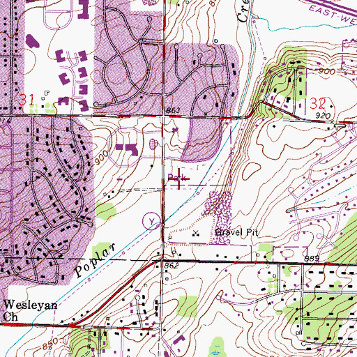 Topographic Map of Marx Park, WI