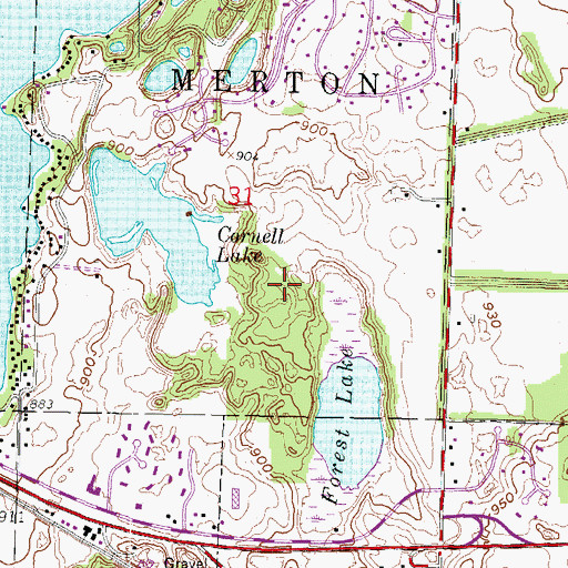 Topographic Map of Nashotah Park, WI
