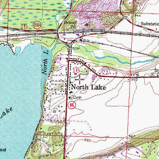 Topographic Map of North Lake Fireman's Park, WI