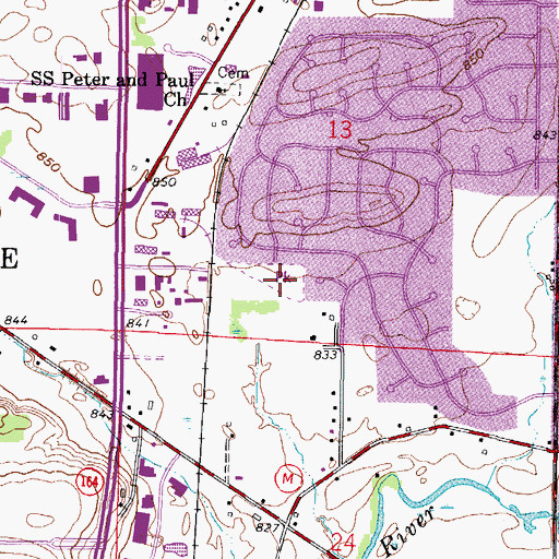 Topographic Map of Springdale Park, WI
