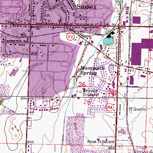 Topographic Map of Spring Green Park, WI