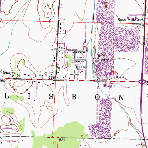 Topographic Map of Stoney C Halquist Park, WI