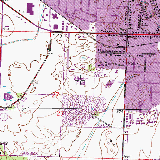 Topographic Map of Sussex Village Park, WI