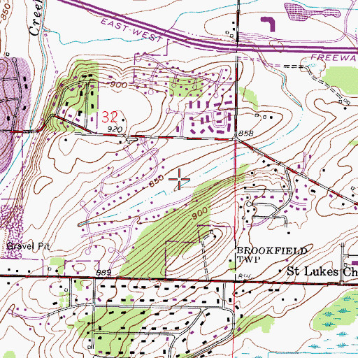 Topographic Map of Weston Hills Park, WI