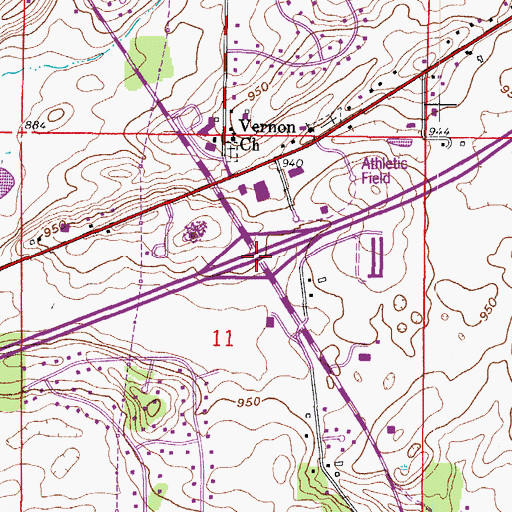 Topographic Map of Interchange 50, WI