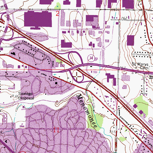 Topographic Map of Interchange 50A, WI