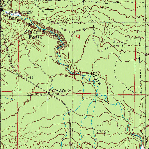 Topographic Map of Black Slate Falls, MI
