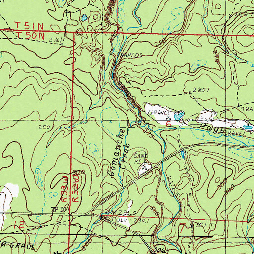 Topographic Map of Gomanche Falls, MI