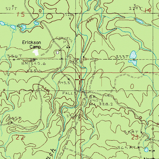 Topographic Map of Lower Letherby Falls, MI