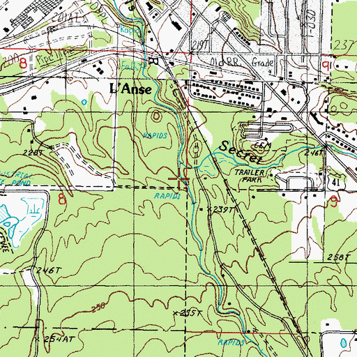 Topographic Map of Middle Falls River Falls, MI