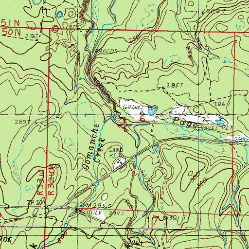 Topographic Map of Middle Silver River Falls, MI