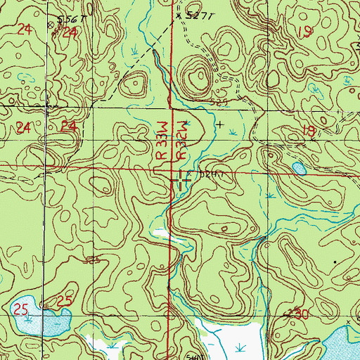 Topographic Map of No Name Falls, MI