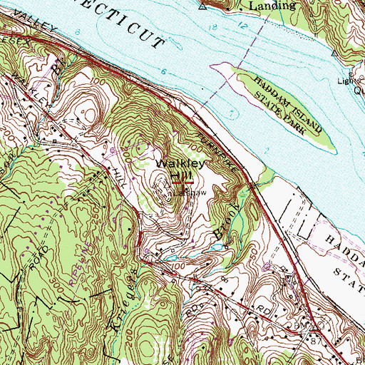Topographic Map of Walkley Hill, CT