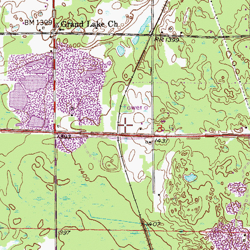 Topographic Map of Sundby Station, MN