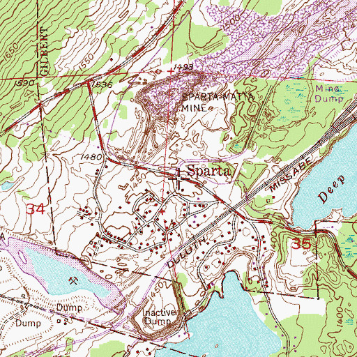 Topographic Map of Sparta Post Office (historical), MN