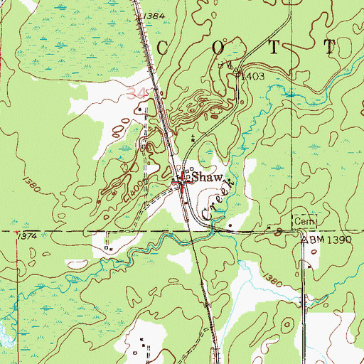 Topographic Map of Shaw Station, MN