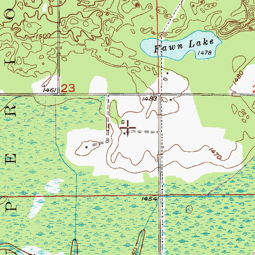 Topographic Map of Sandy Post Office (historical), MN