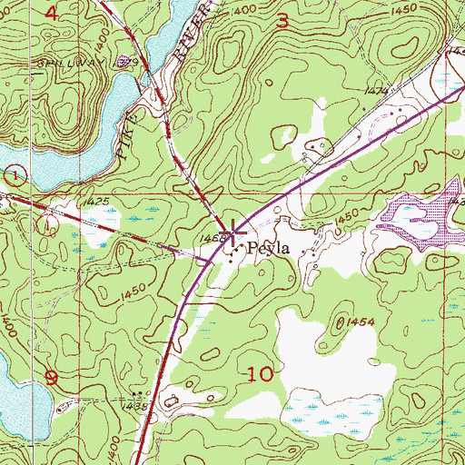 Topographic Map of Peyla Post Office (historical), MN