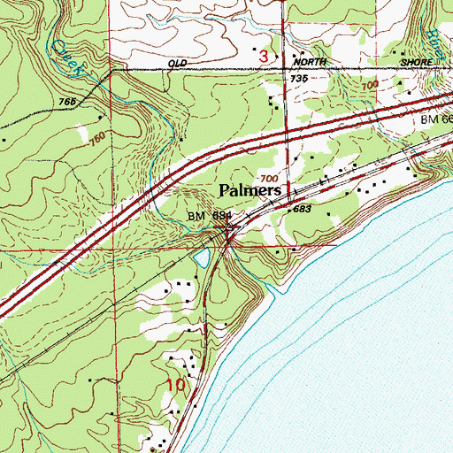 Topographic Map of Palmers Post Office (historical), MN