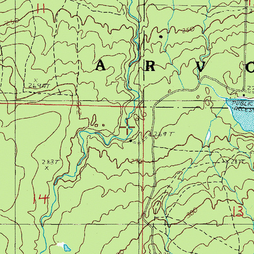 Topographic Map of Ravine River Falls, MI