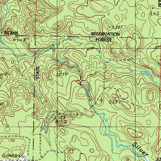 Topographic Map of Upper Silver River Falls, MI