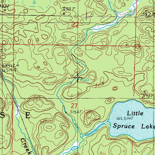 Topographic Map of Upper Sturgeon Falls, MI