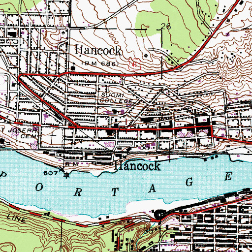 Topographic Map of Hoover Center, MI