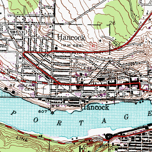 Topographic Map of Mannerheim Hall, MI