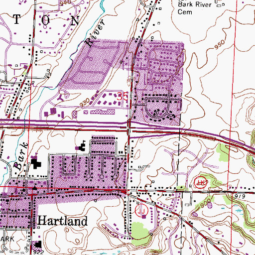 Topographic Map of Interchange 183, WI