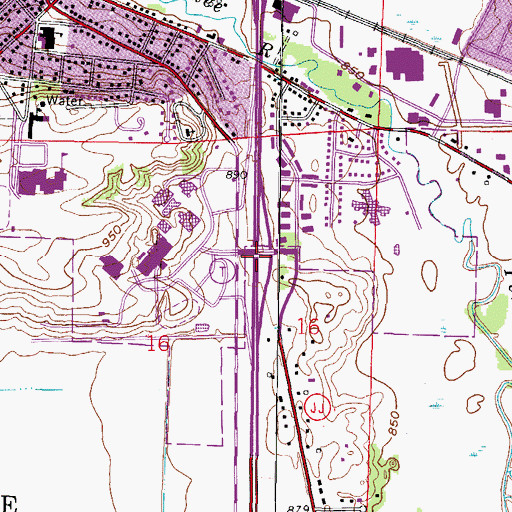 Topographic Map of Interchange 188, WI