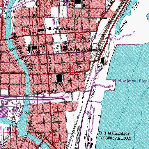 Topographic Map of Firstar Center, WI