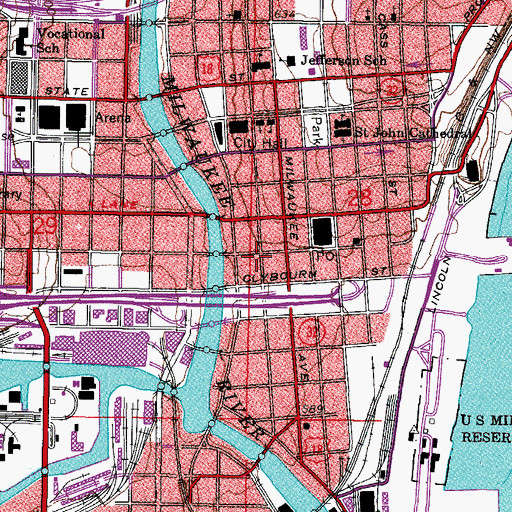 Topographic Map of Railway Exchange Building, WI