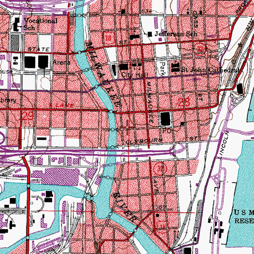 Topographic Map of Insurance Exchange Building, WI
