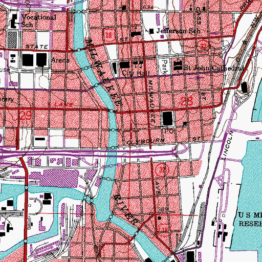 Topographic Map of Grain Exchange Building, WI