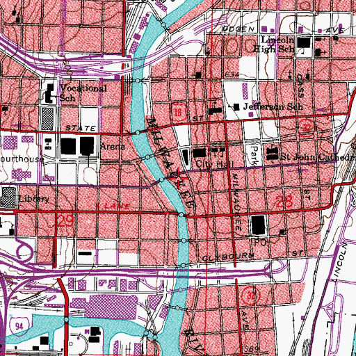 Topographic Map of Fine Arts Building, WI