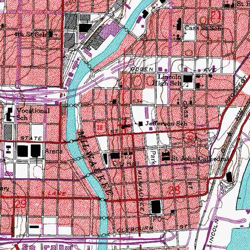 Topographic Map of German-English Academy (historical), WI