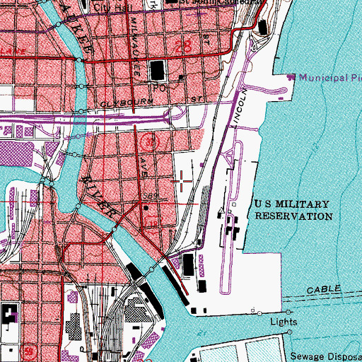 Topographic Map of Italian Community Center, WI