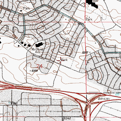 Topographic Map of Village Place Park, CO