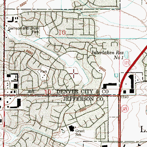 Topographic Map of Wagon Trail Park, CO