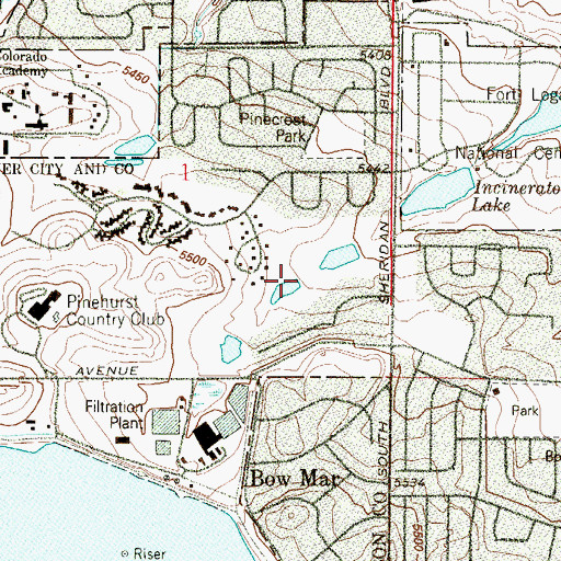 Topographic Map of Midway Lake, CO