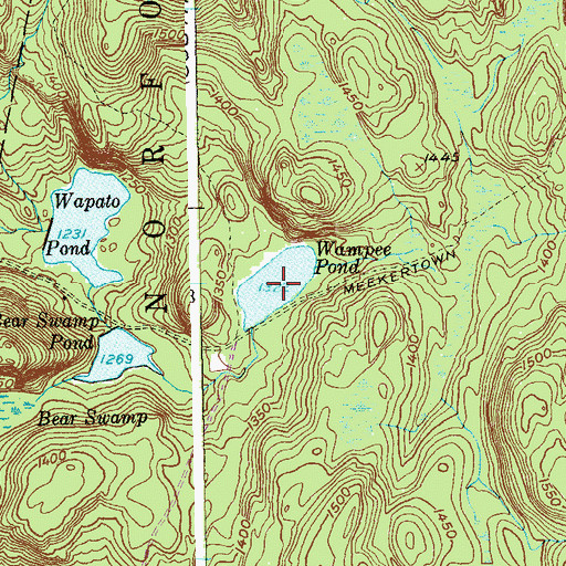 Topographic Map of Wampee Pond, CT