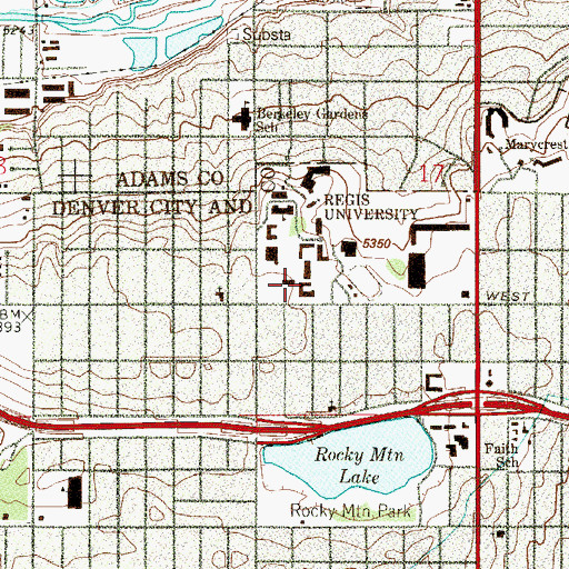 Topographic Map of Loyola Hall, CO
