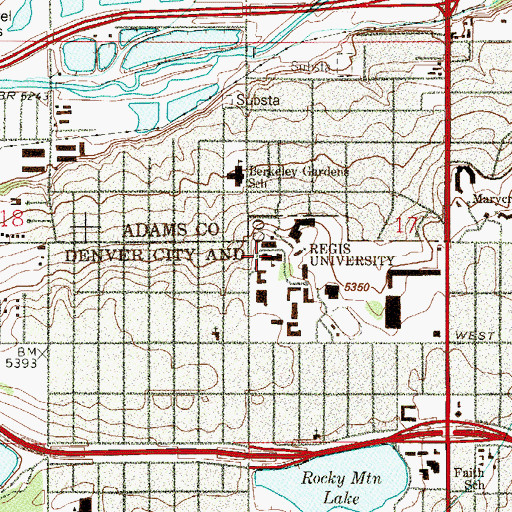 Topographic Map of Main Hall, CO