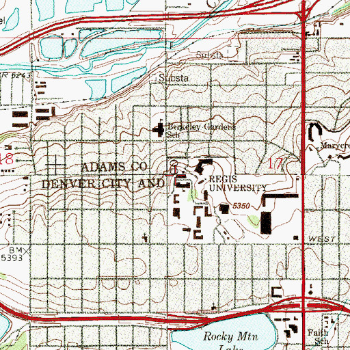 Topographic Map of Saint John Francis Regis Chapel, CO