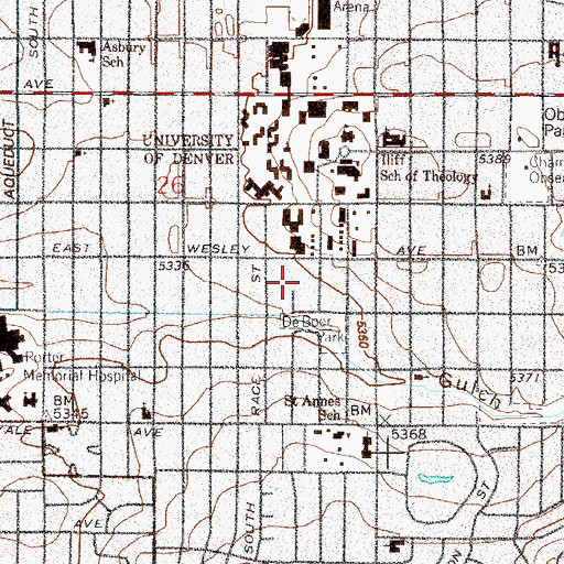Topographic Map of Ammi Hyde Building, CO