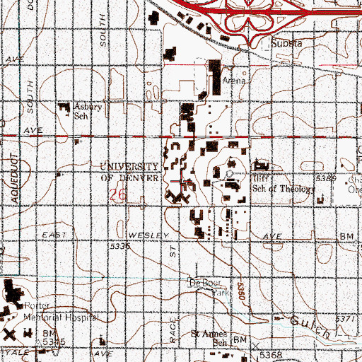Topographic Map of Aspen Hall, CO