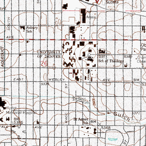 Topographic Map of Boettcher Center, CO