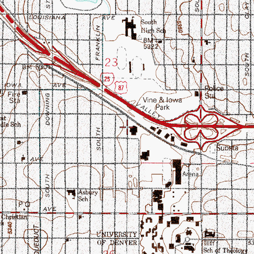 Topographic Map of Centennial Towers, CO