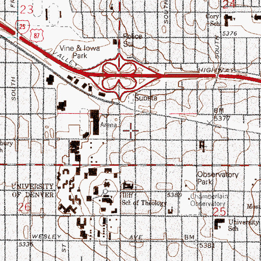 Topographic Map of English Language Center, CO